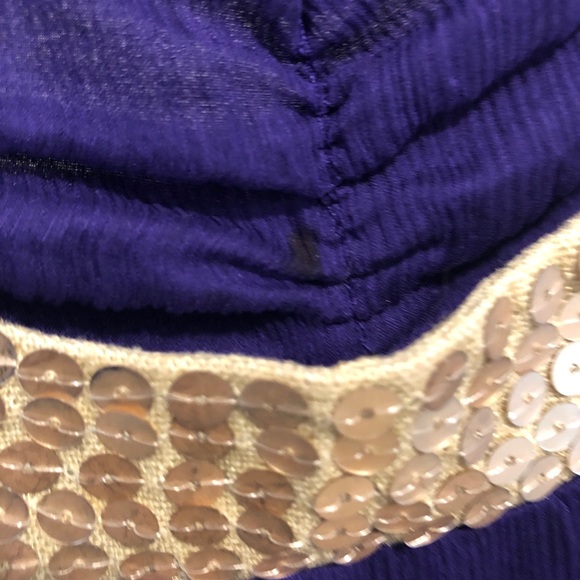 Purple & Gold Silk Dress - Picture 4 of 5